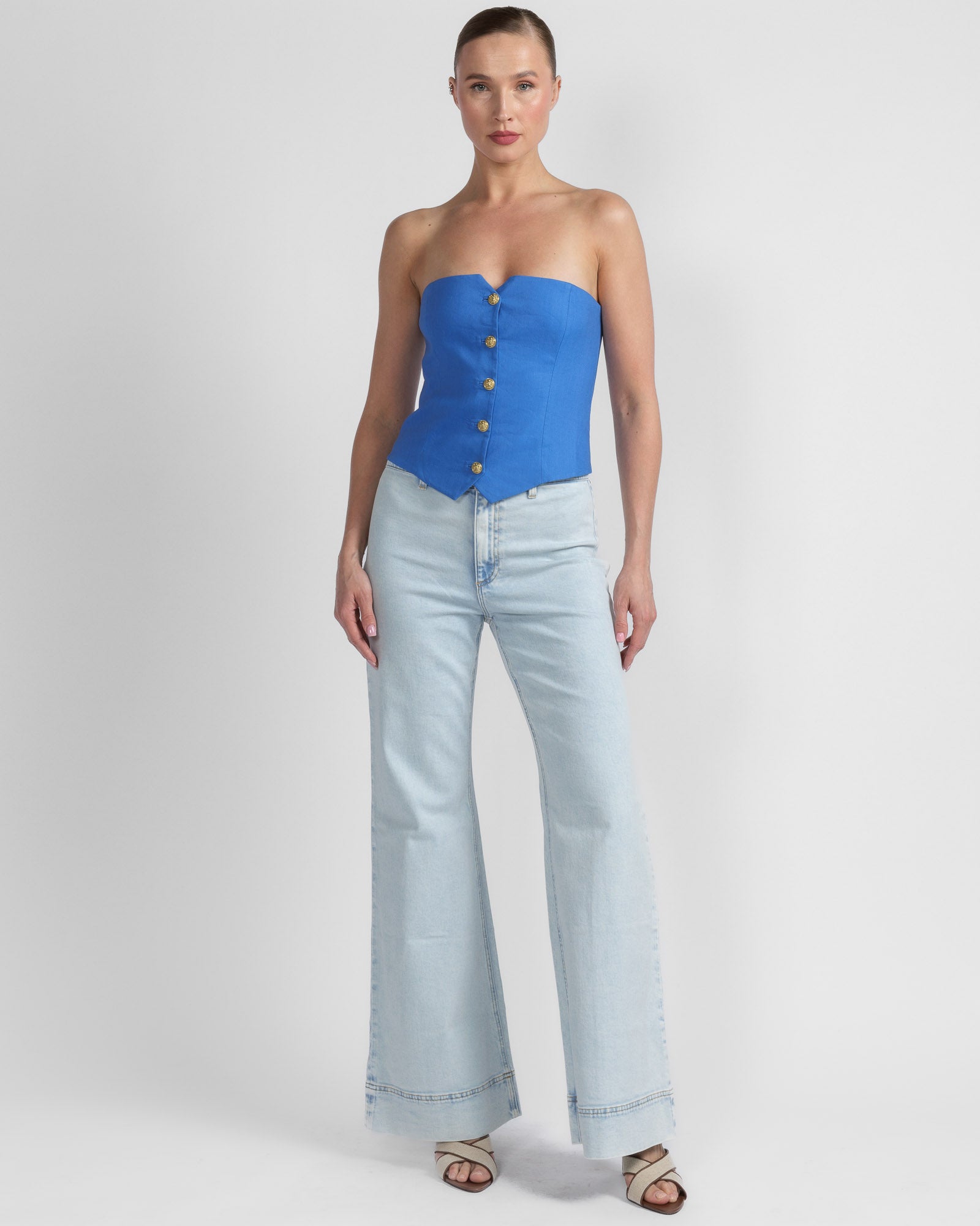 Kelcey Button Vest Top