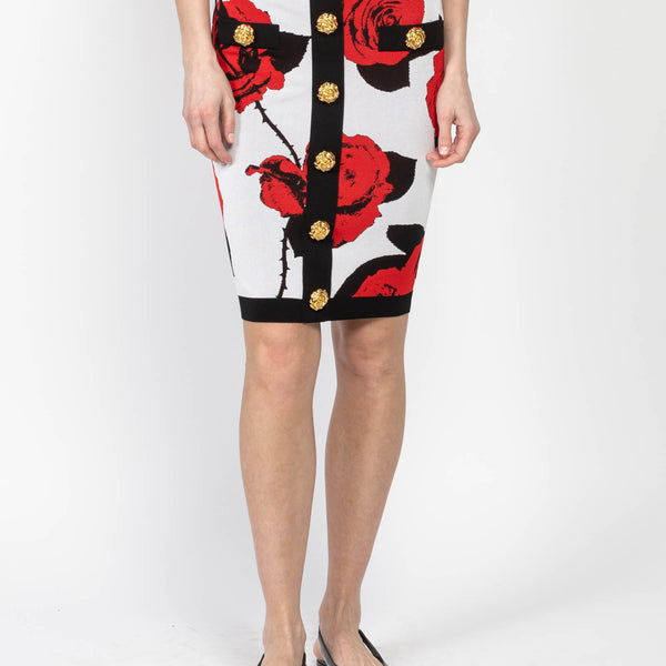 スカート BALMAIN Balmain Woman's Monogram Wool Pencil Skirt with Zip 22143161_51894377_600.jpg