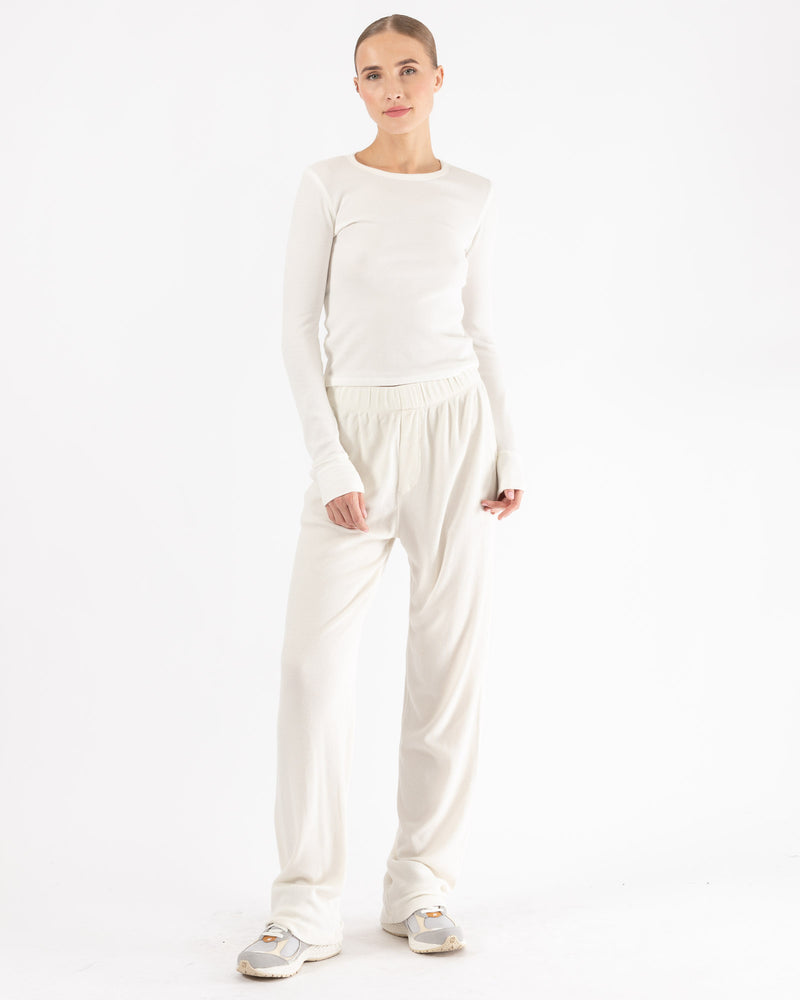Girls Thermal Pajama Top and Pants - Ivory