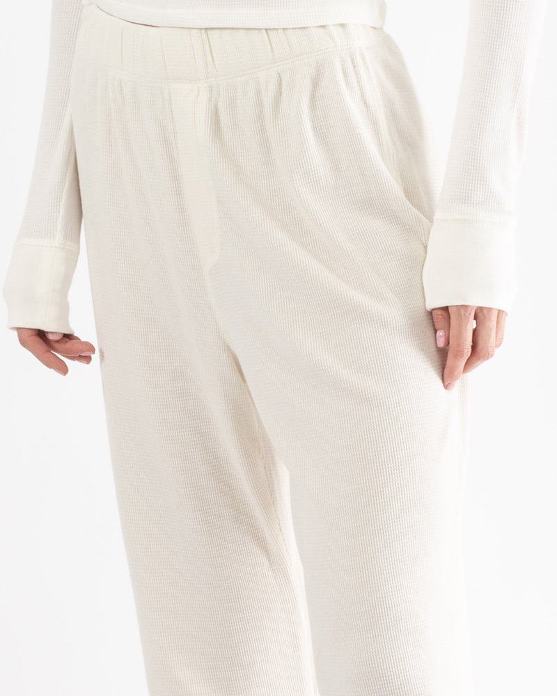 Girls Thermal Pajama Top and Pants - Ivory