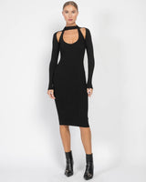 Long Sleeve Cutout Knit Dress