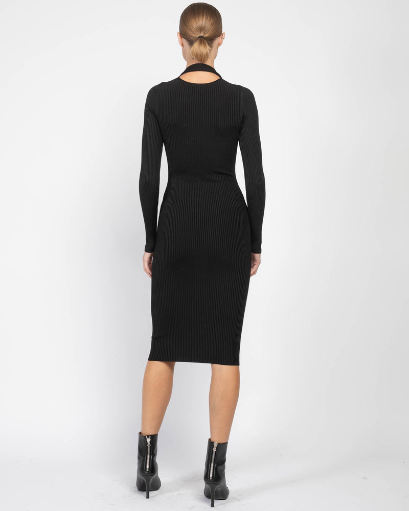 Long Sleeve Cutout Knit Dress