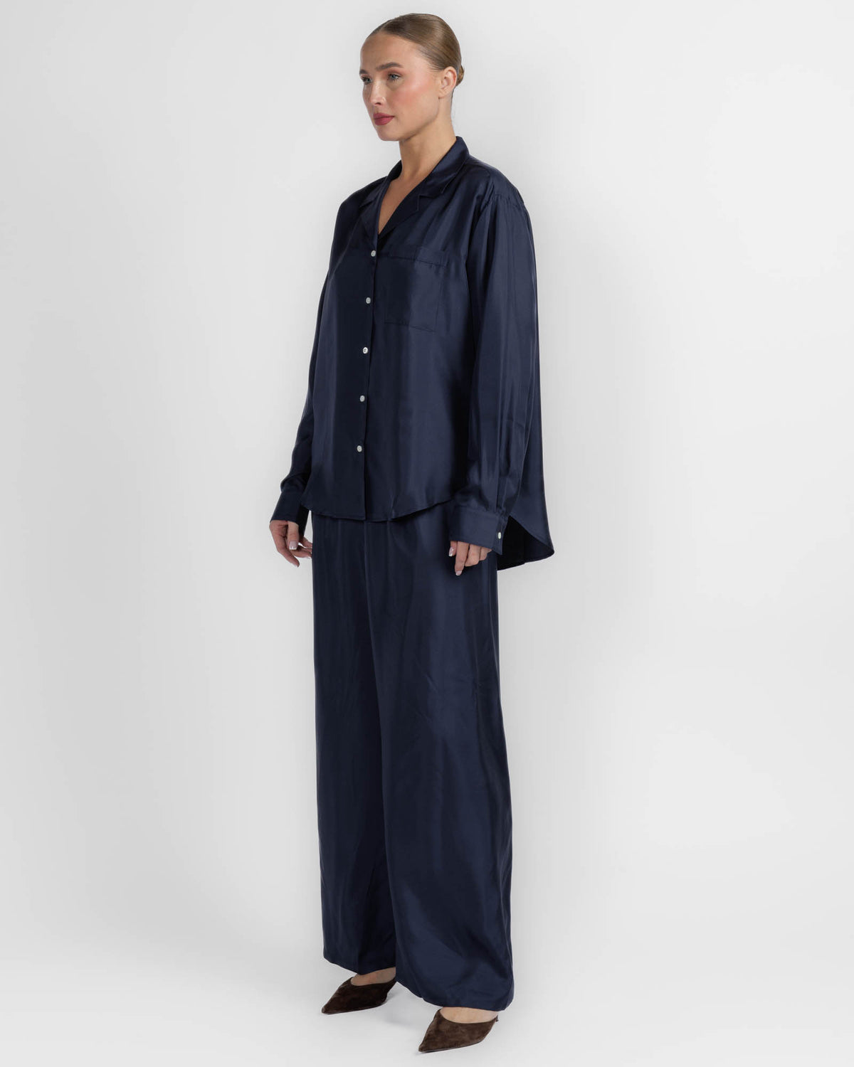 Notched Long Sleeve Shirt