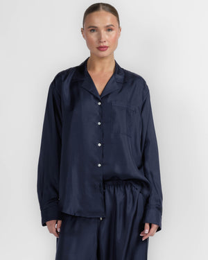 Notched Long Sleeve Shirt