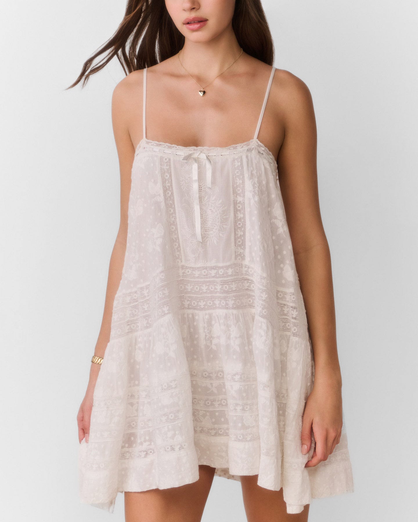 Vionett Cotton Victorian Mini Dress