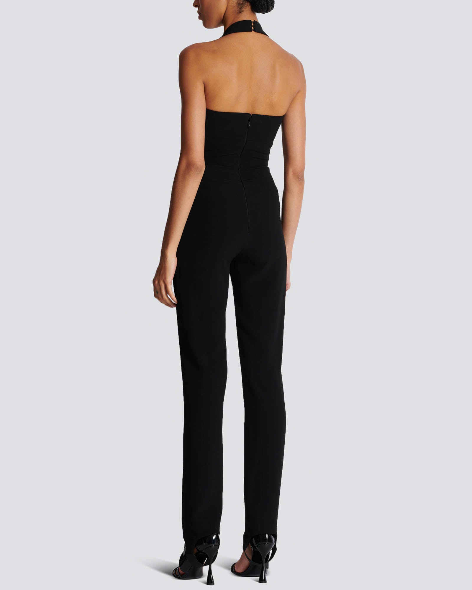 BALMAIN Sleeveless V Neck Tailored Jumpsuit TNT The New Trend Shop Luxury Fashion High End Designer Brands tntfashion