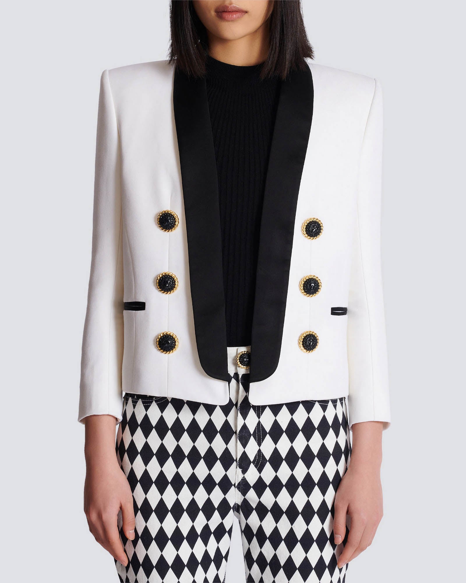 BALMAIN 6 Button Grain de Poudre Jacket