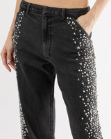 Embroidered Denim Trousers