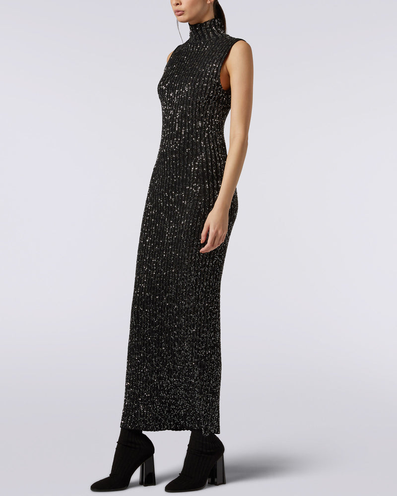 Sequin Ribbed Dress