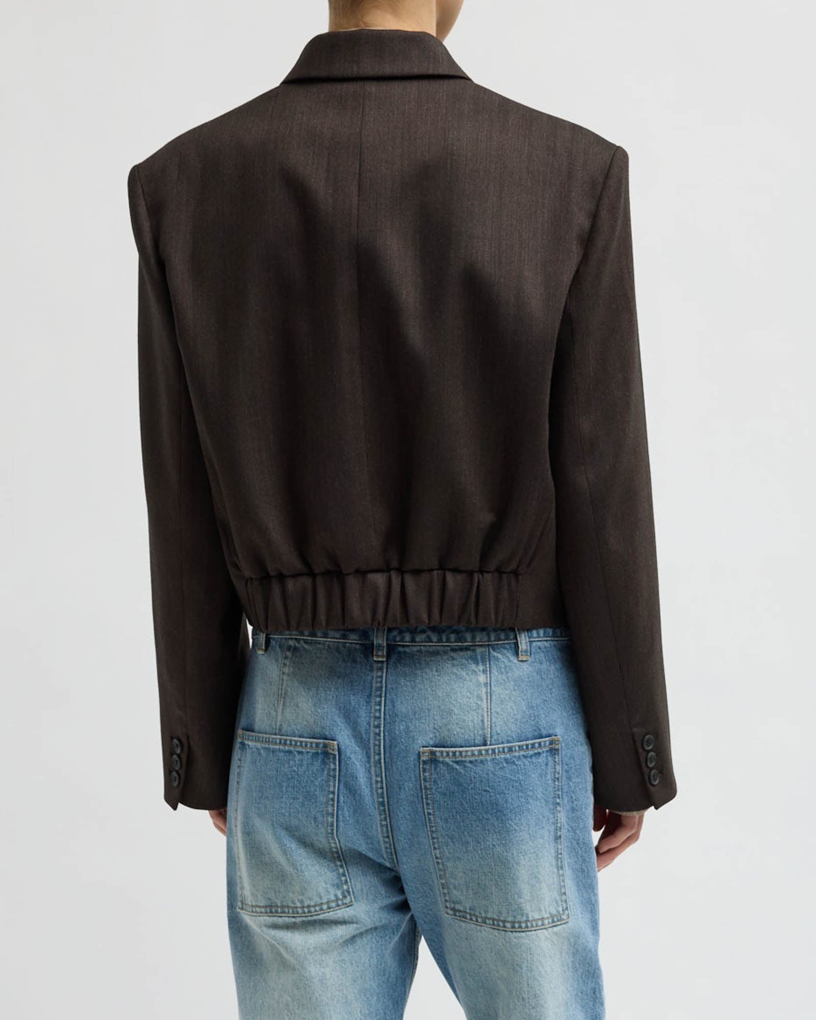 Herringbone Crop Blazer