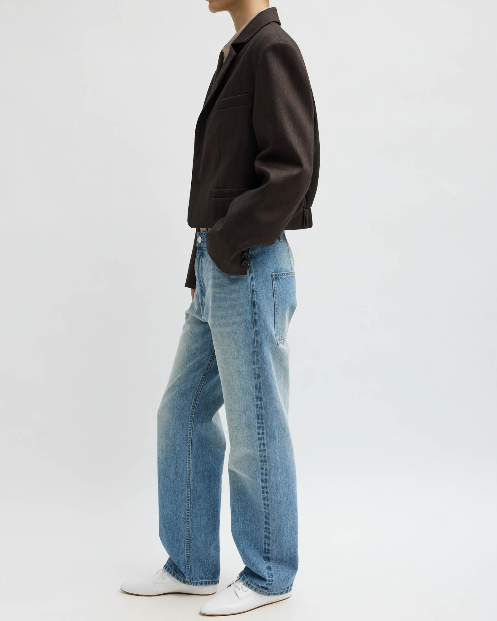 Herringbone Crop Blazer
