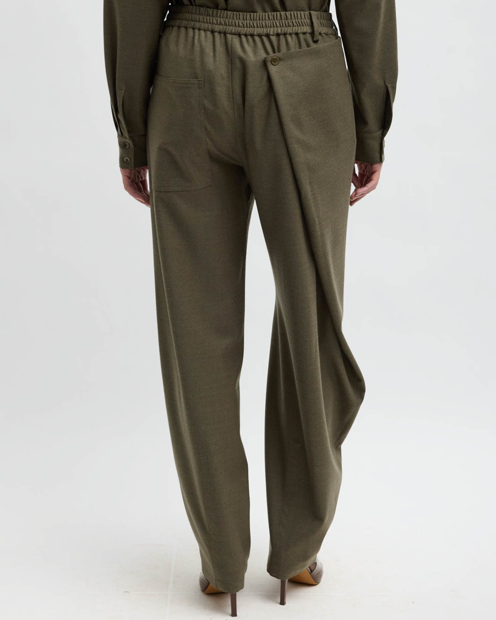Flannel Side Drape Pant