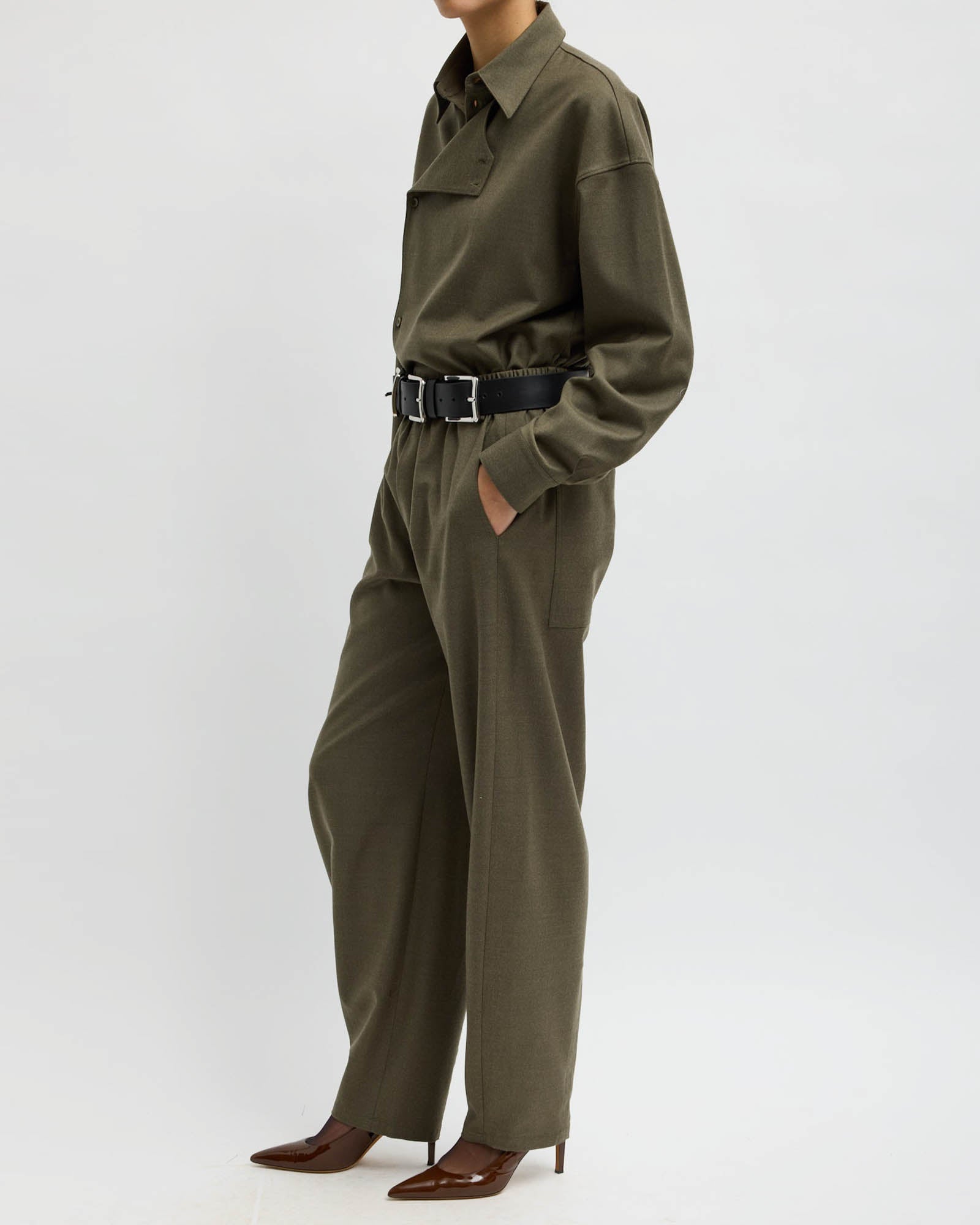 Flannel Side Drape Pant