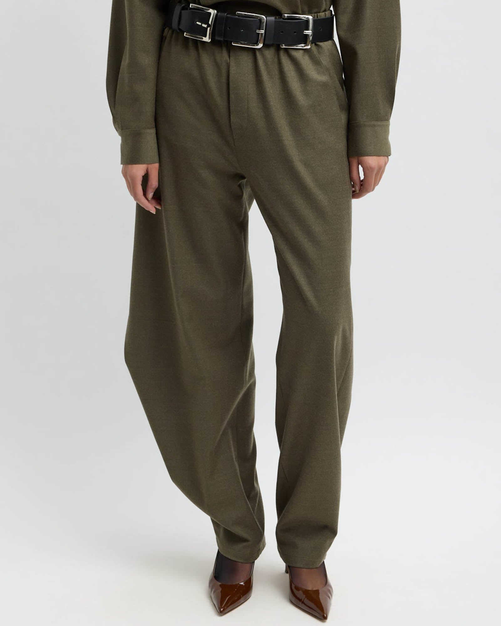 Flannel Side Drape Pant