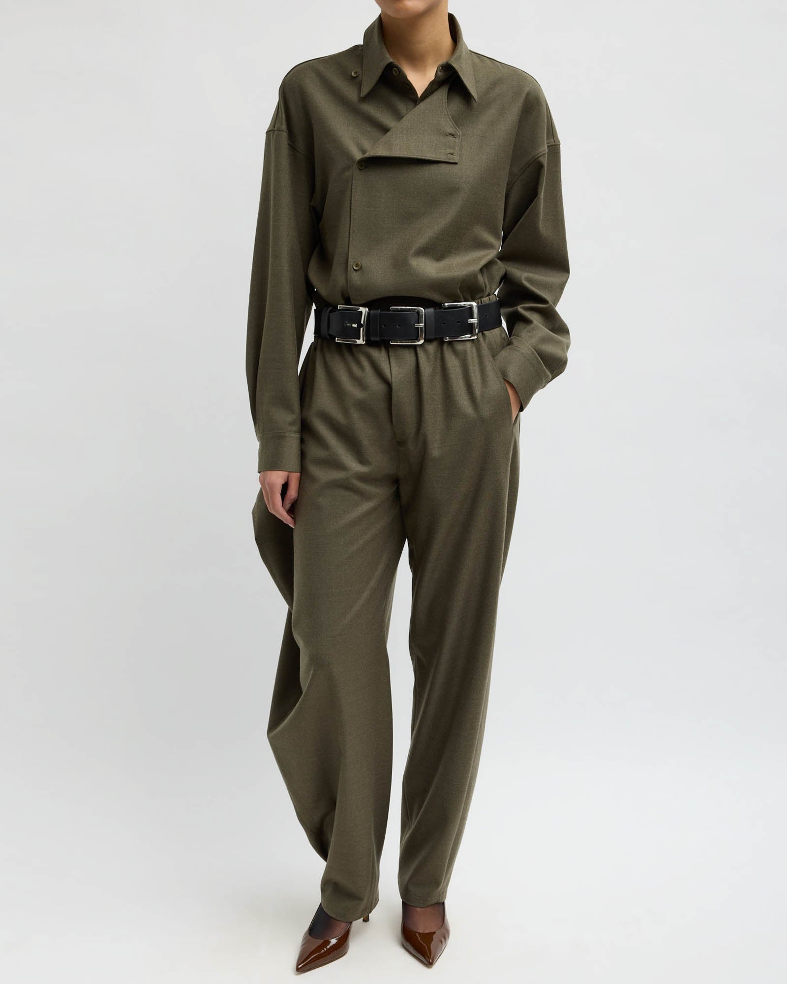 Flannel Side Drape Pant
