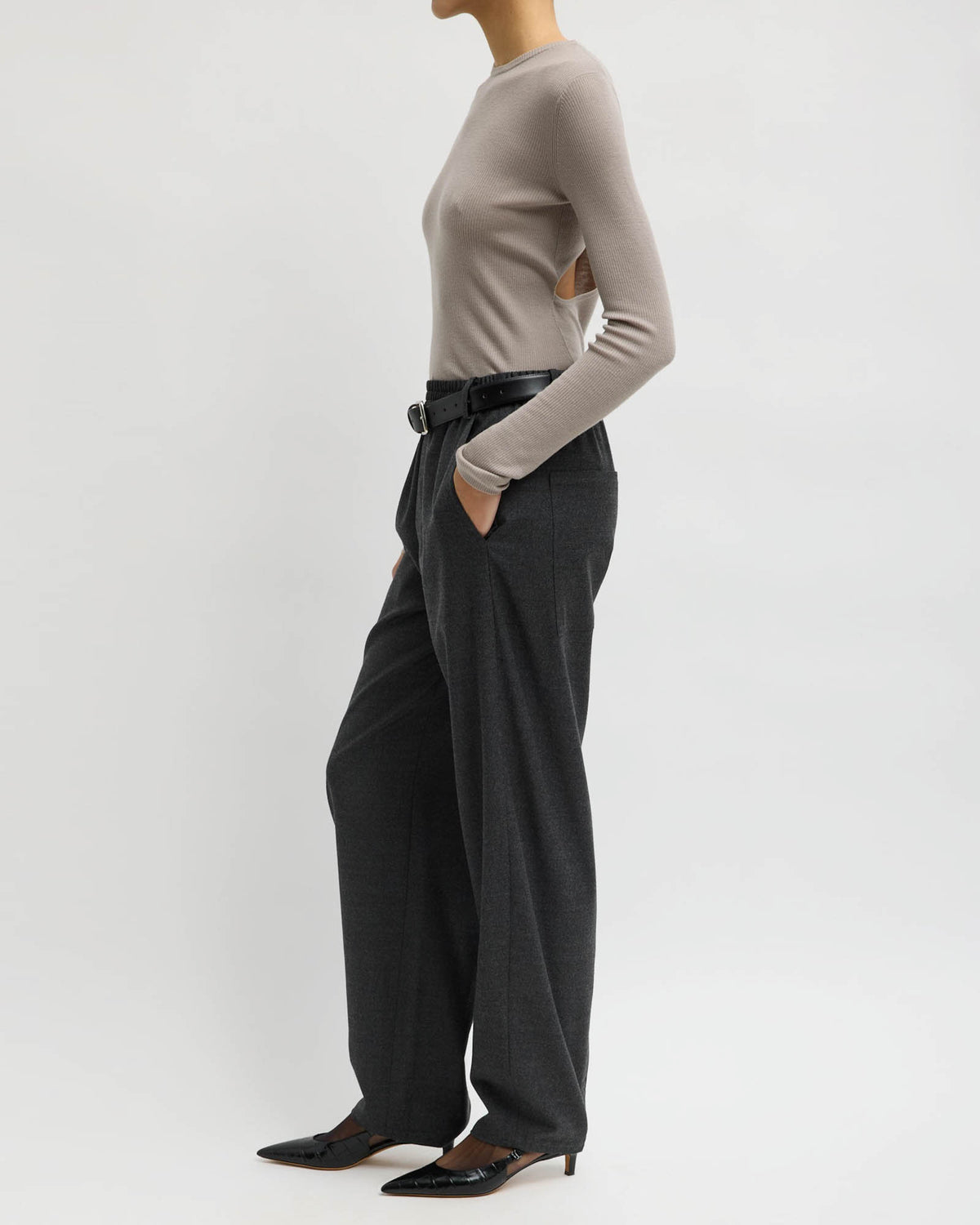 Flannel Side Drape Pant