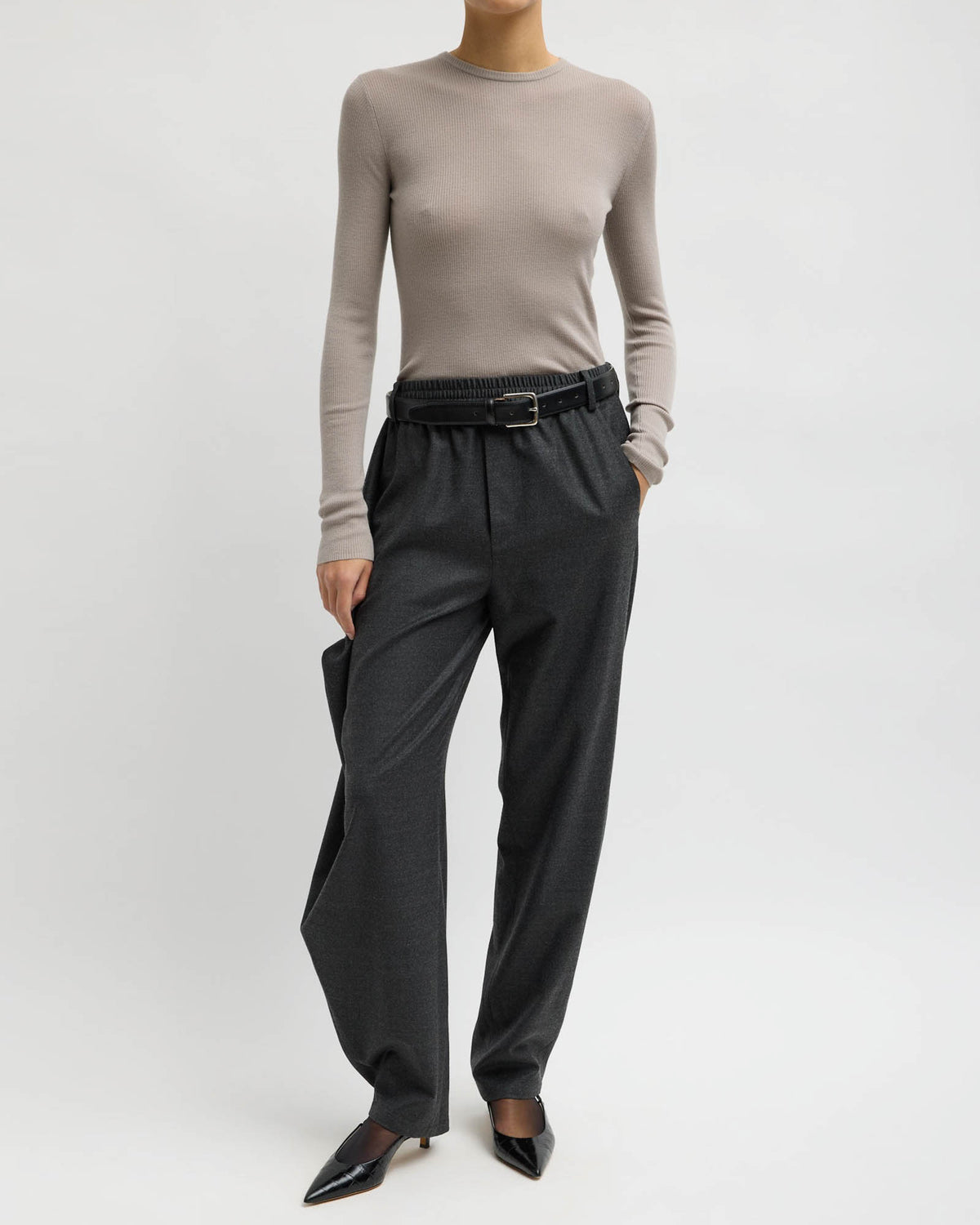 Flannel Side Drape Pant
