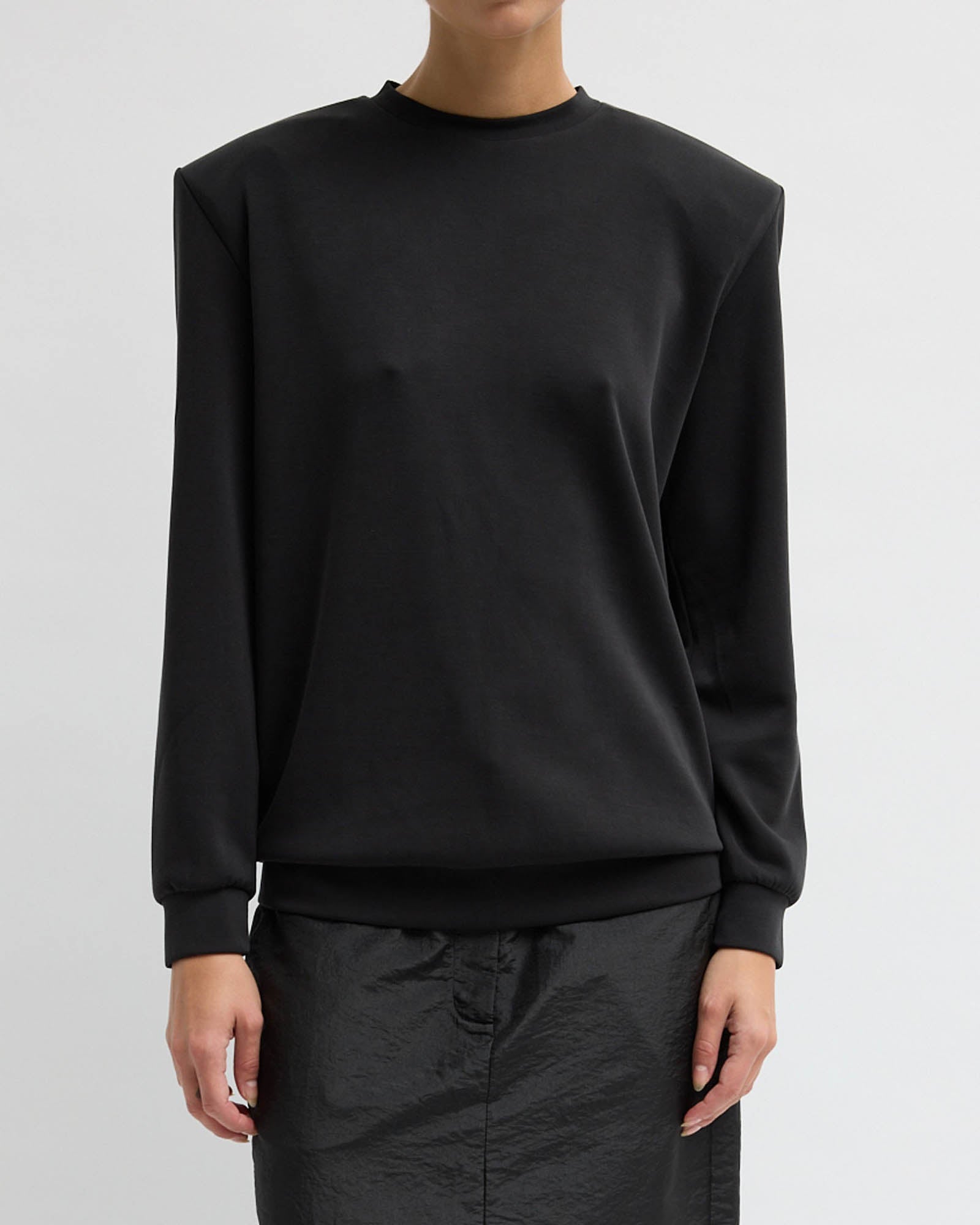 Removable Shoulder Pad Sweater