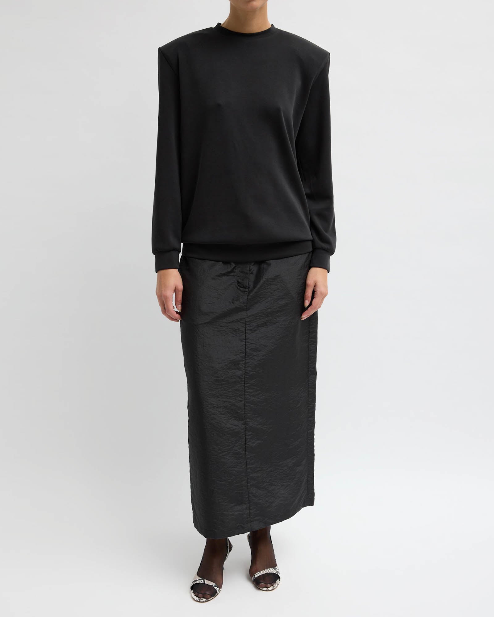 Removable Shoulder Pad Sweater