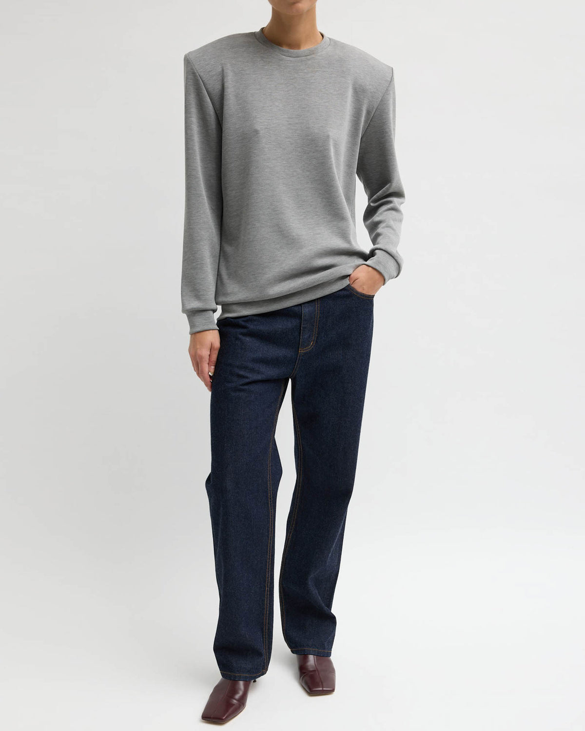 Removable Shoulder Pad Sweater