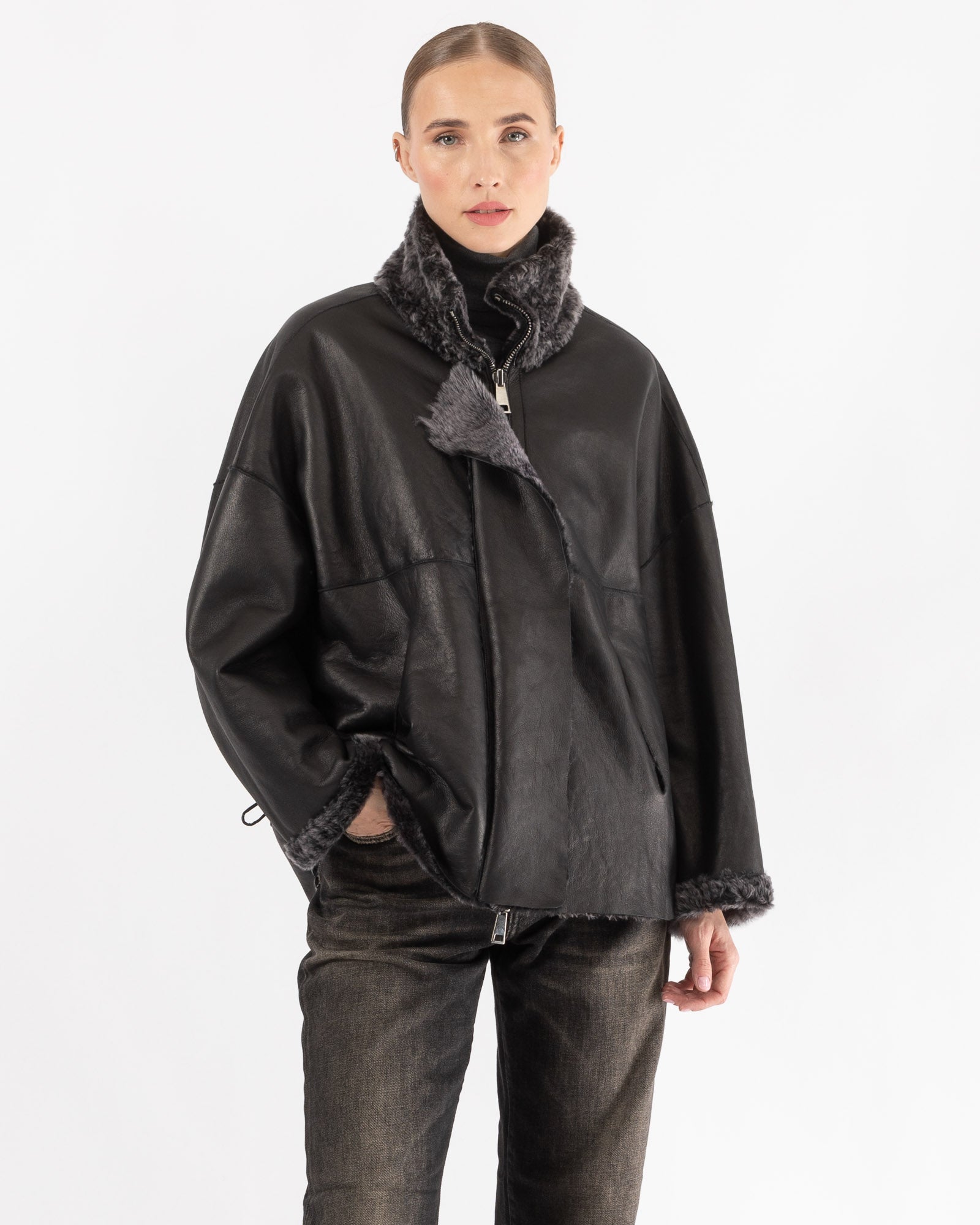 Reversible Shearling Jacket - GIORGIO BRATO | Luxury Designer