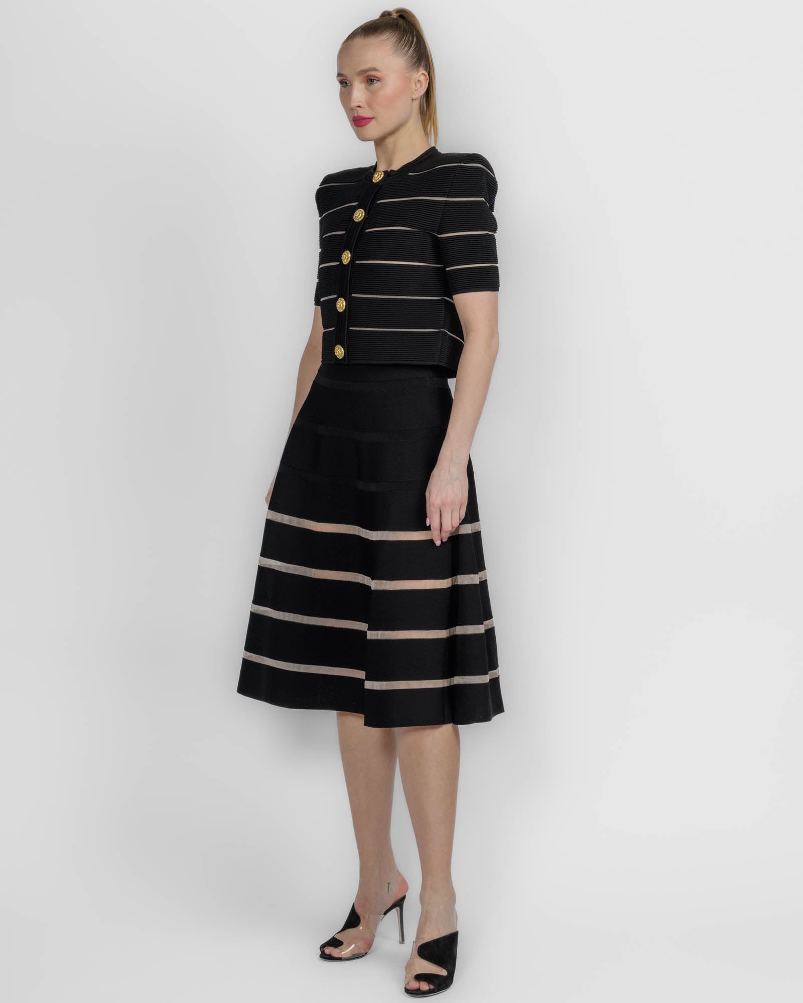 Stripe Flare Skirt