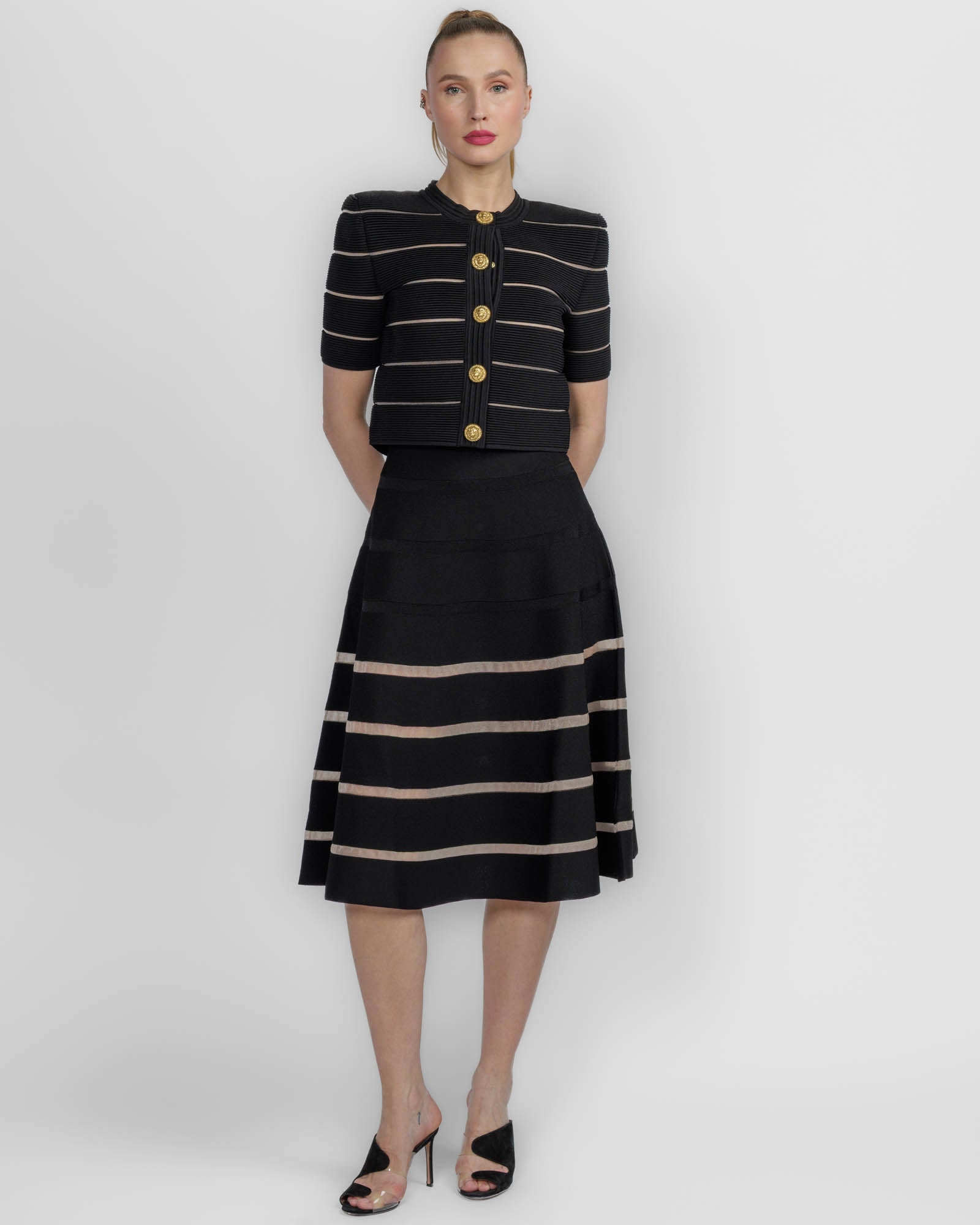 Stripe Flare Skirt