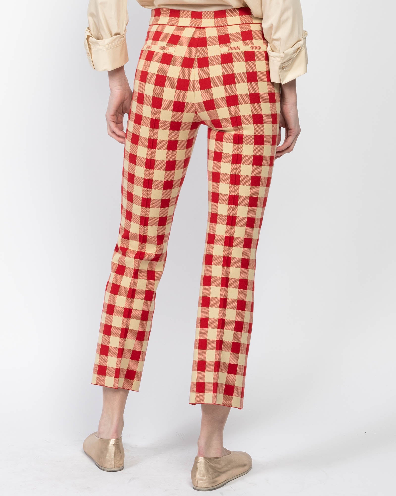 Pink gingham pants outlet