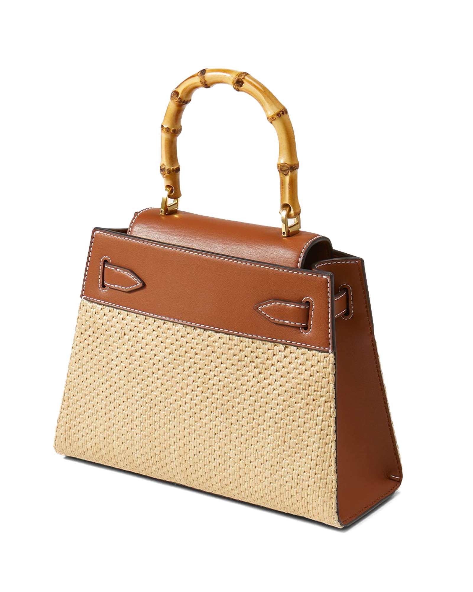 Raffia Dash Top-Handle Bag