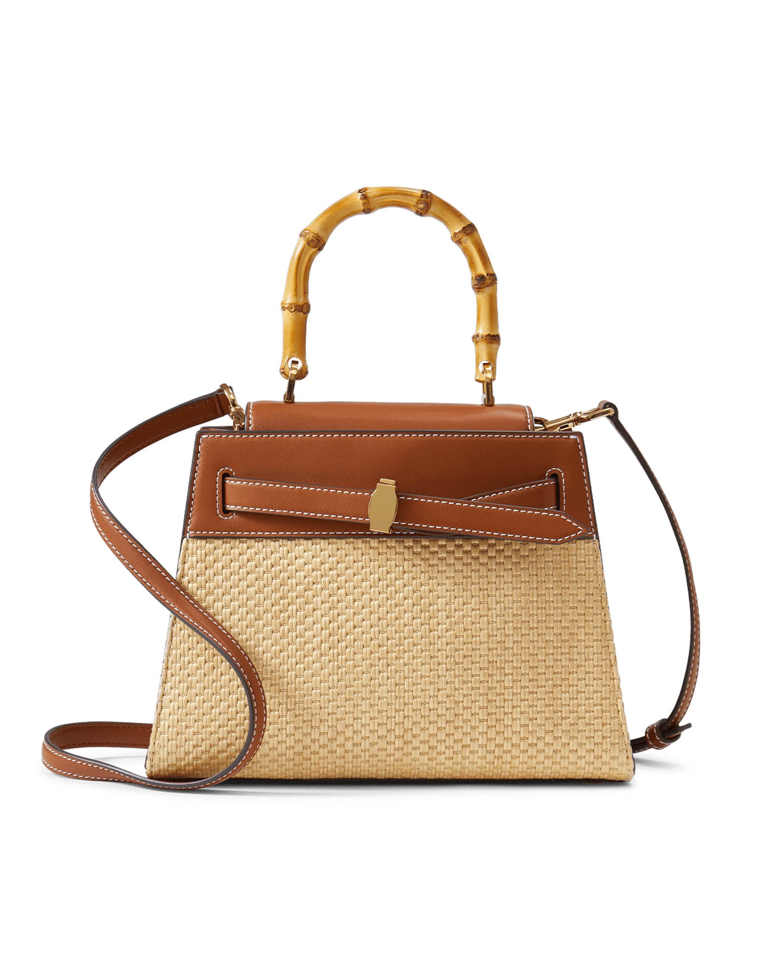 Raffia Dash Top-Handle Bag