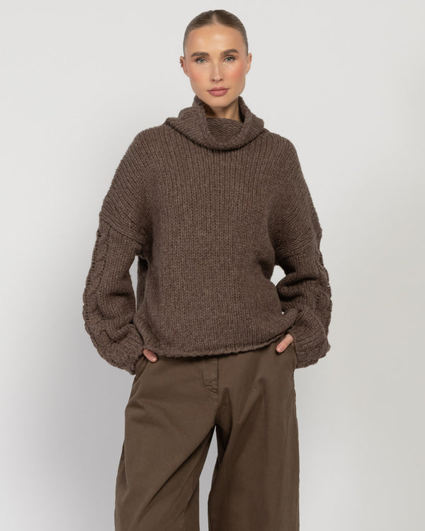 Cable Turtleneck Sweater