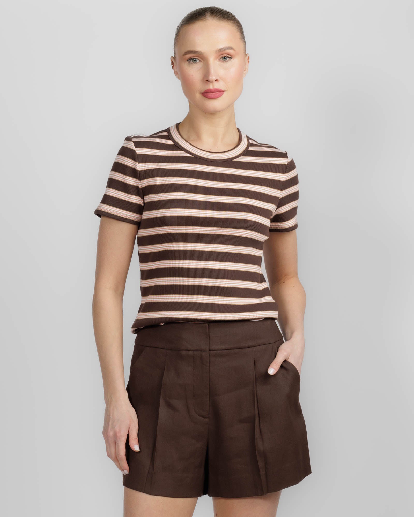 Pruitt Striped Ribbed T-Shirt