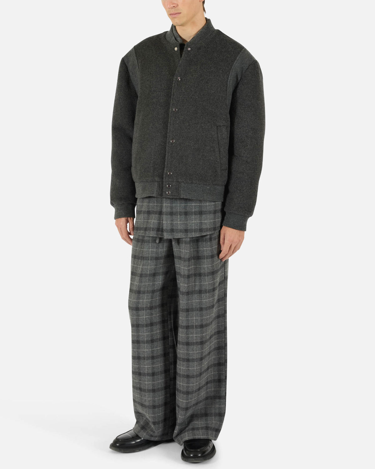 Wool Rib Varsity Jacket