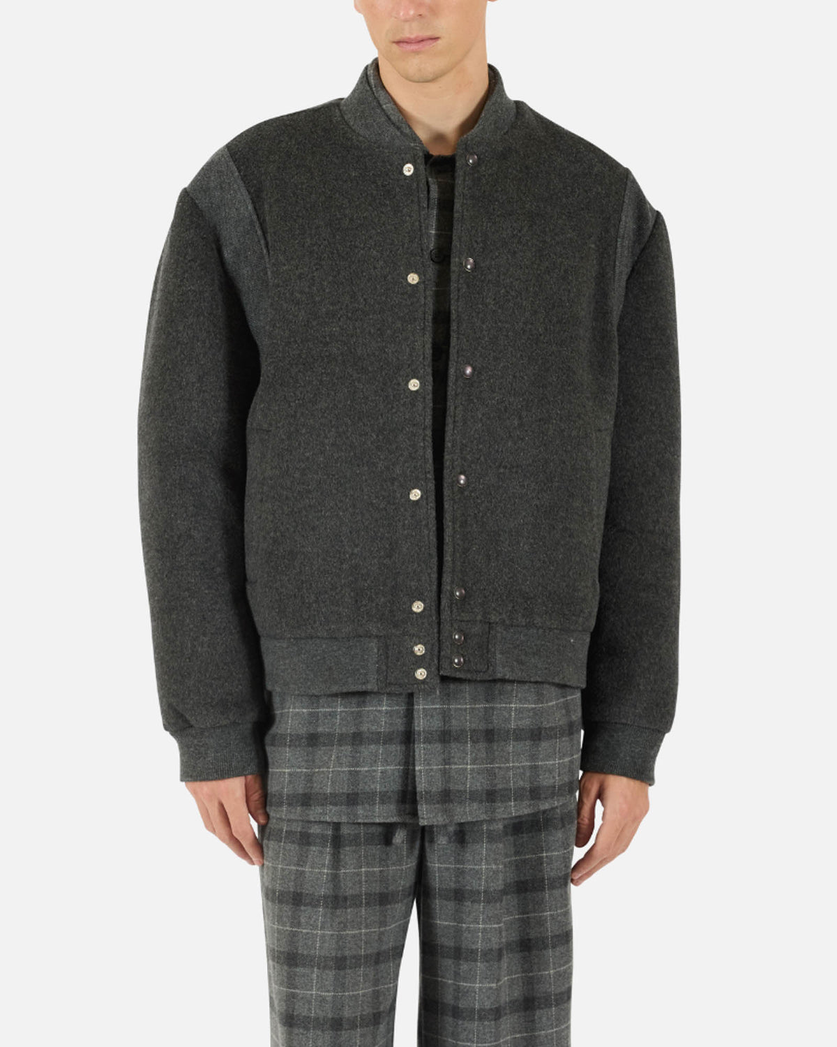 Wool Rib Varsity Jacket