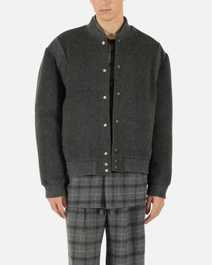 Wool Rib Varsity Jacket