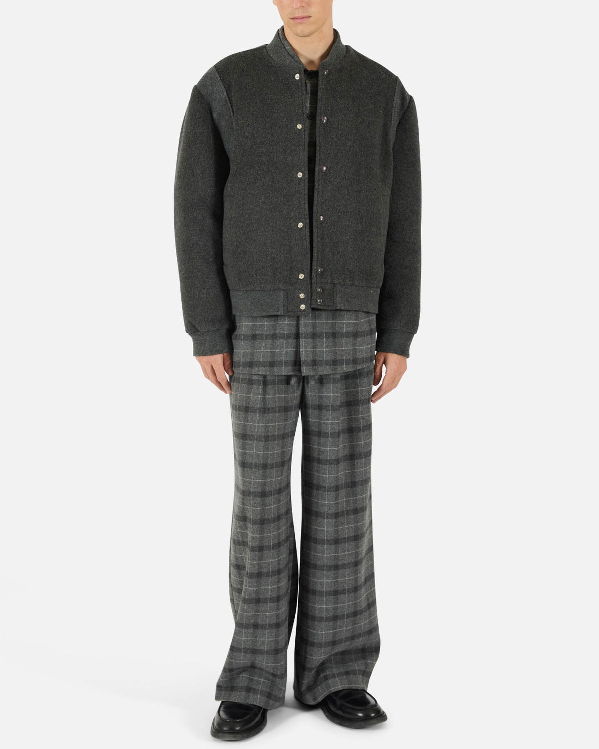 Wool Rib Varsity Jacket