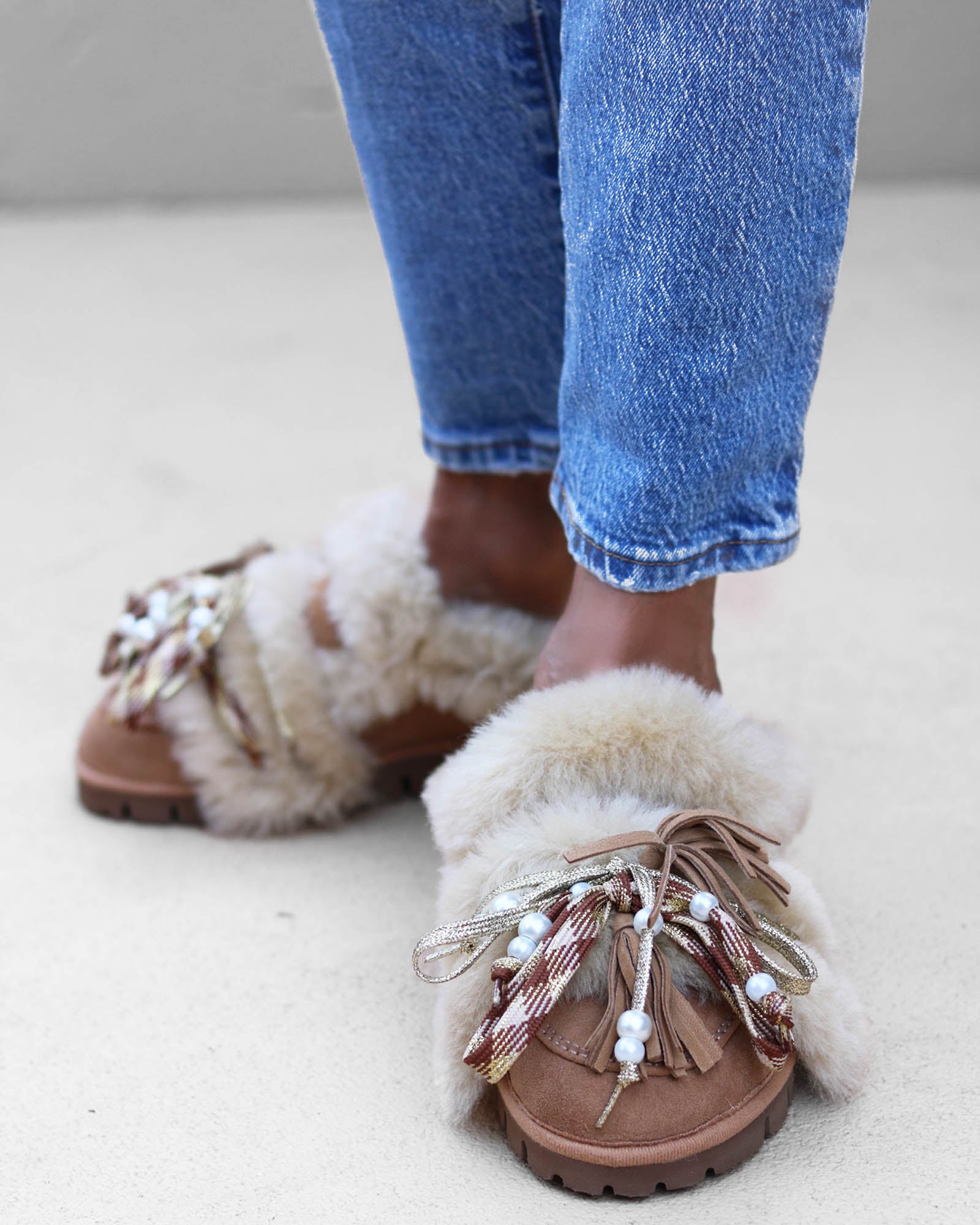 Lola Festive Shearling Loafers