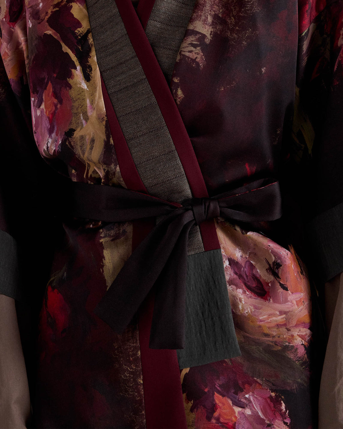 Painterly Rose Silk Kimono