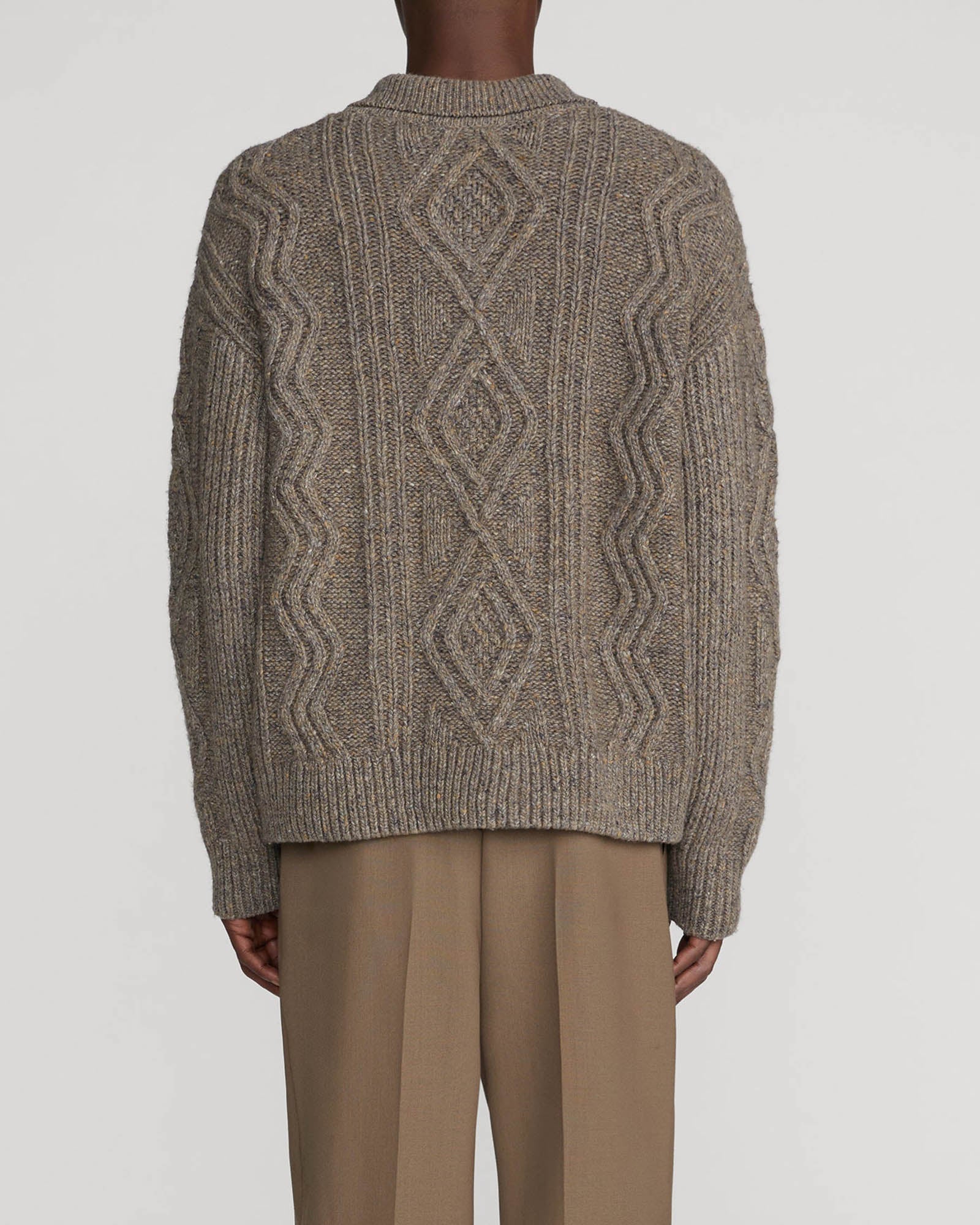 Cable Polo Sweater