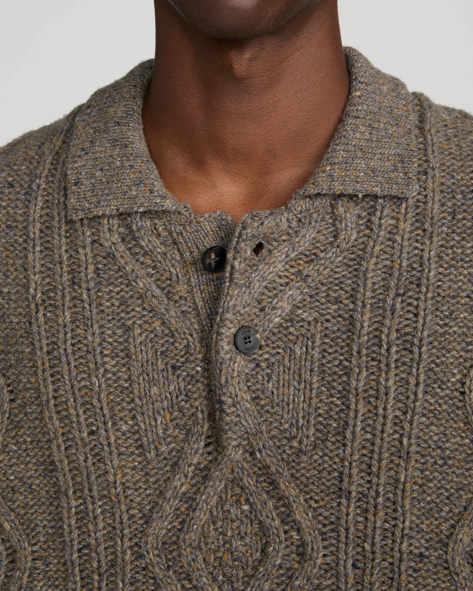 Cable Polo Sweater