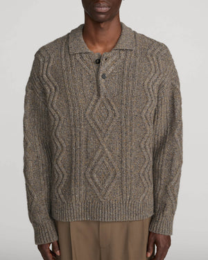 Cable Polo Sweater