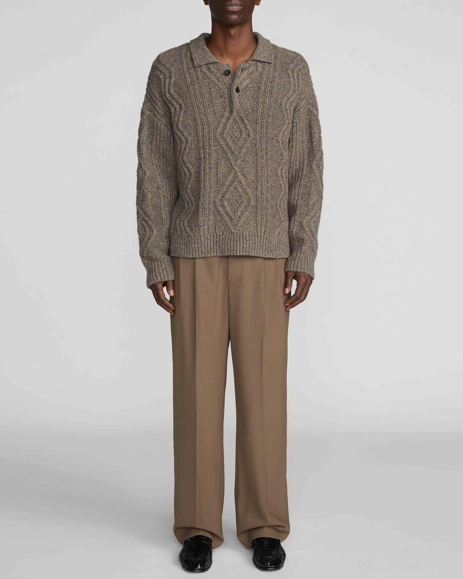 Cable Polo Sweater