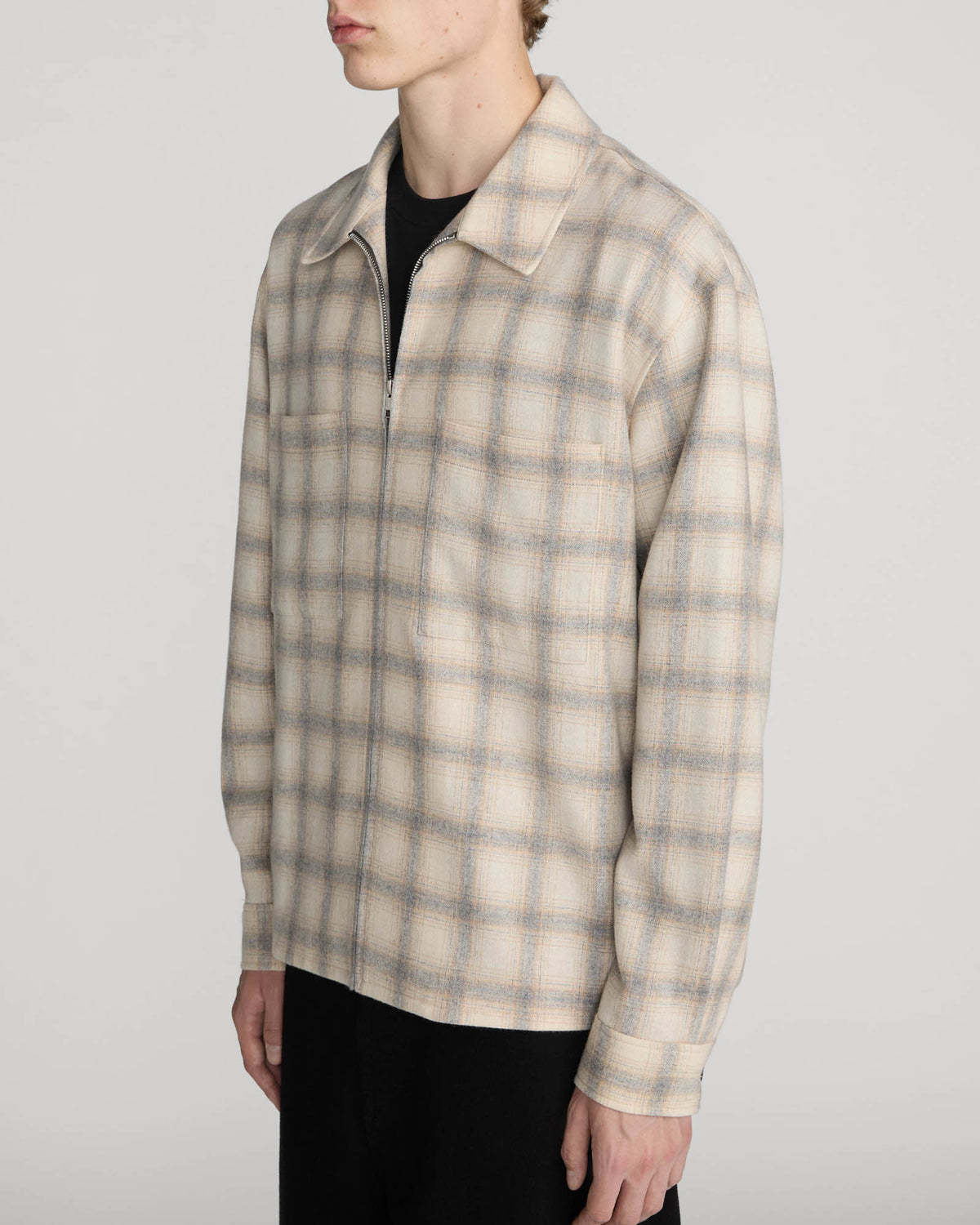 Plaid Zip Overshirt