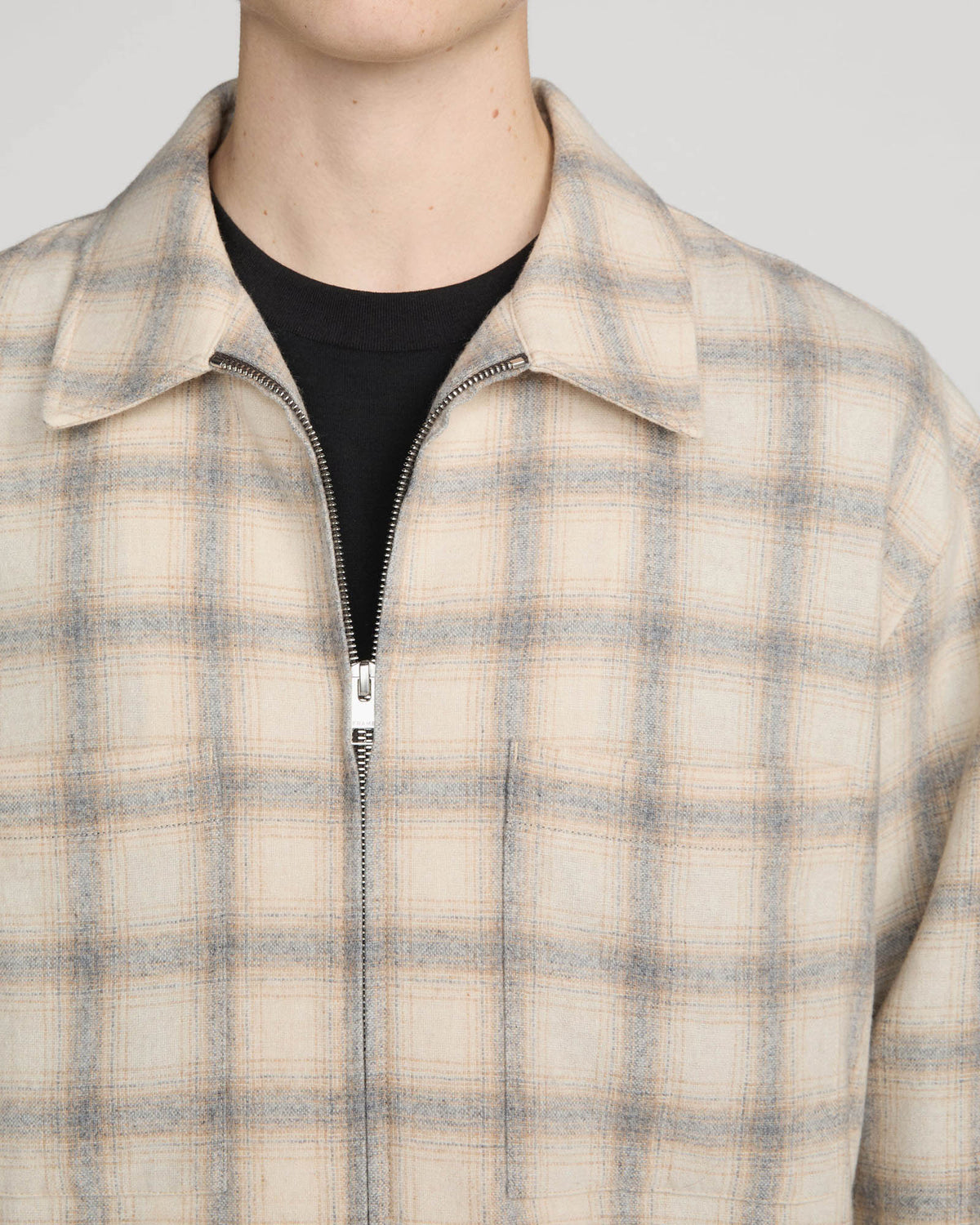 Plaid Zip Overshirt