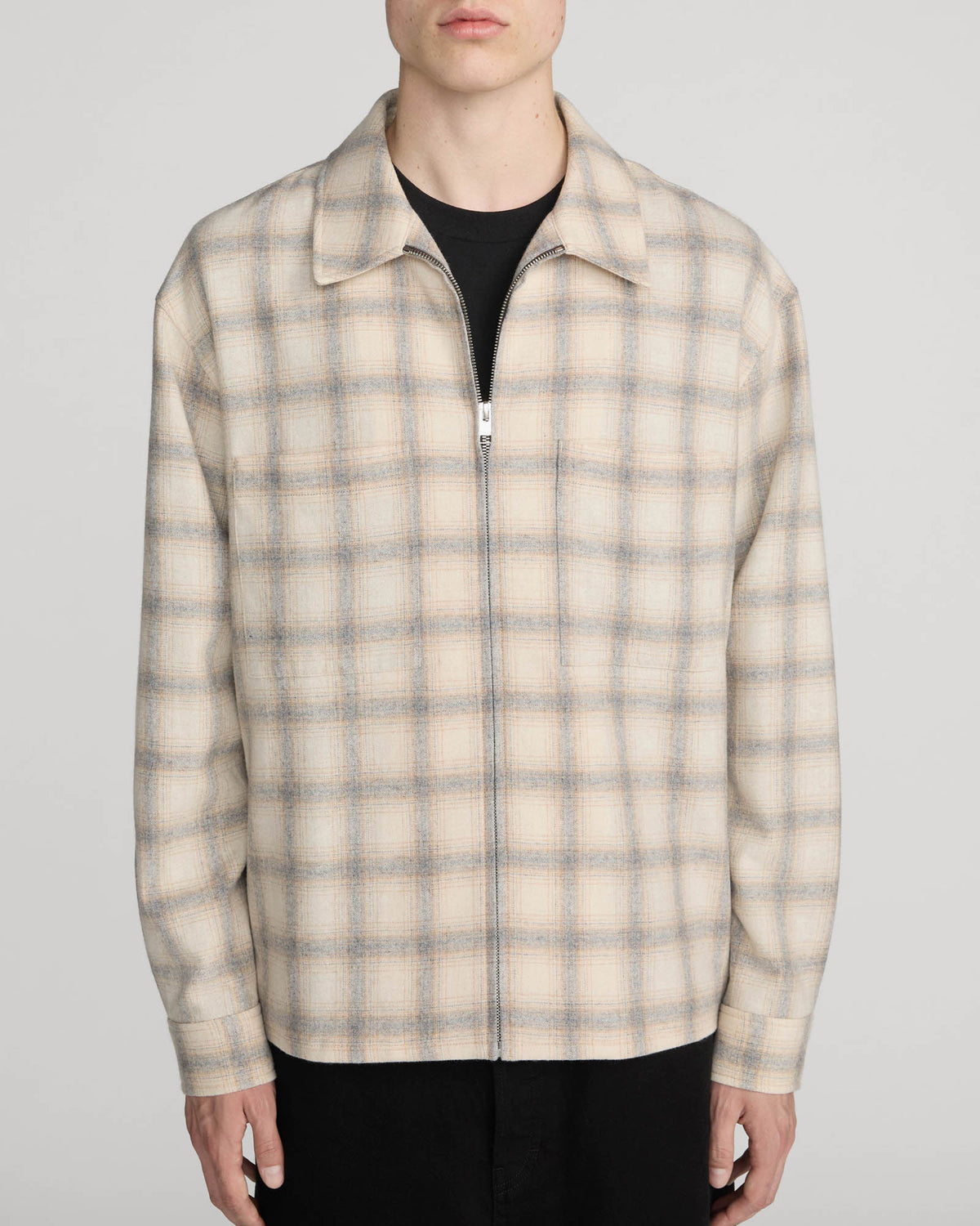 Plaid Zip Overshirt