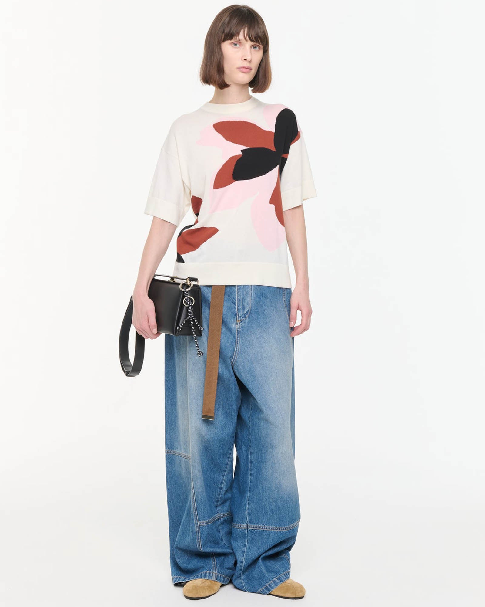 Flower Intarsia T-Shirt