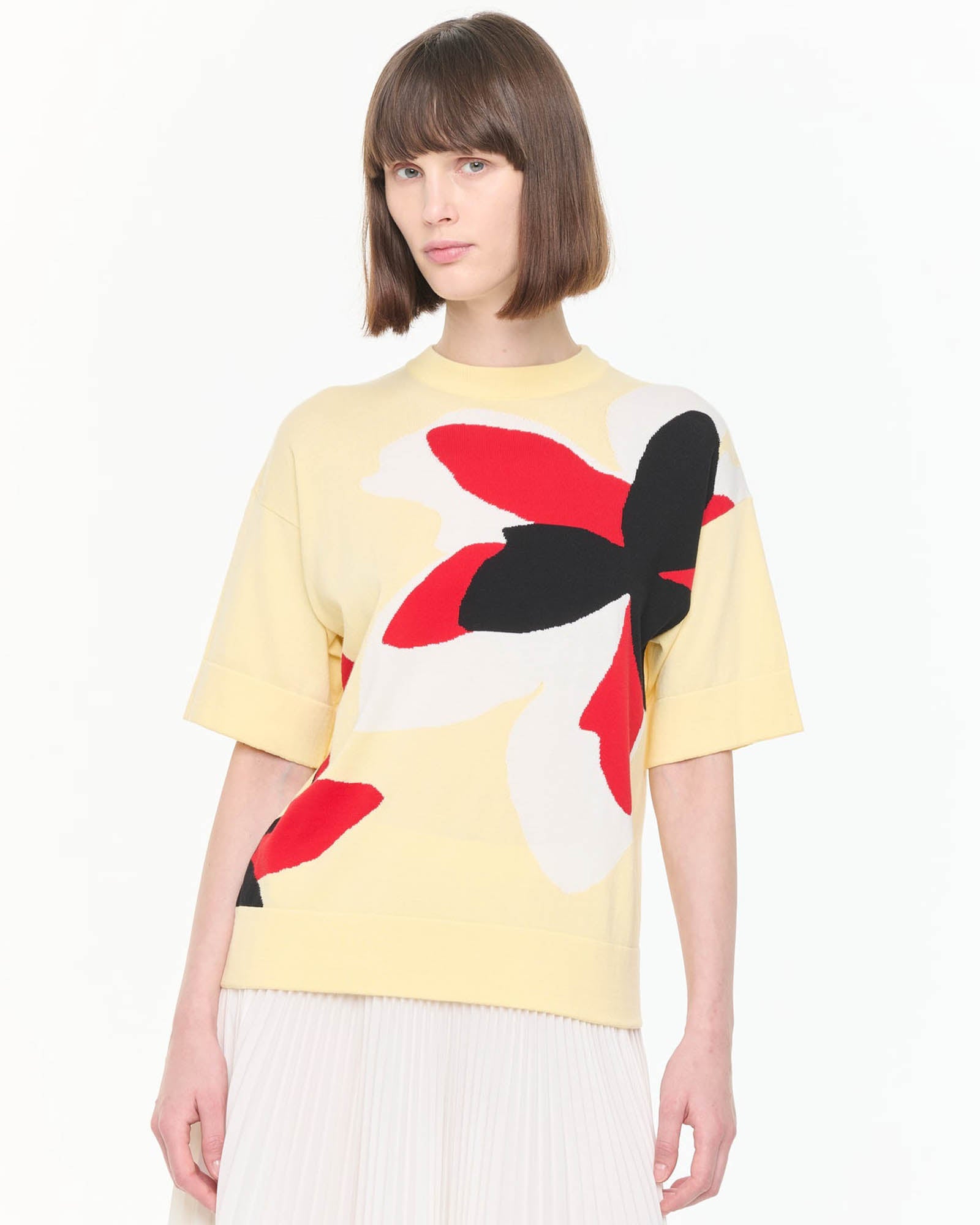 Flower Intarsia T-Shirt