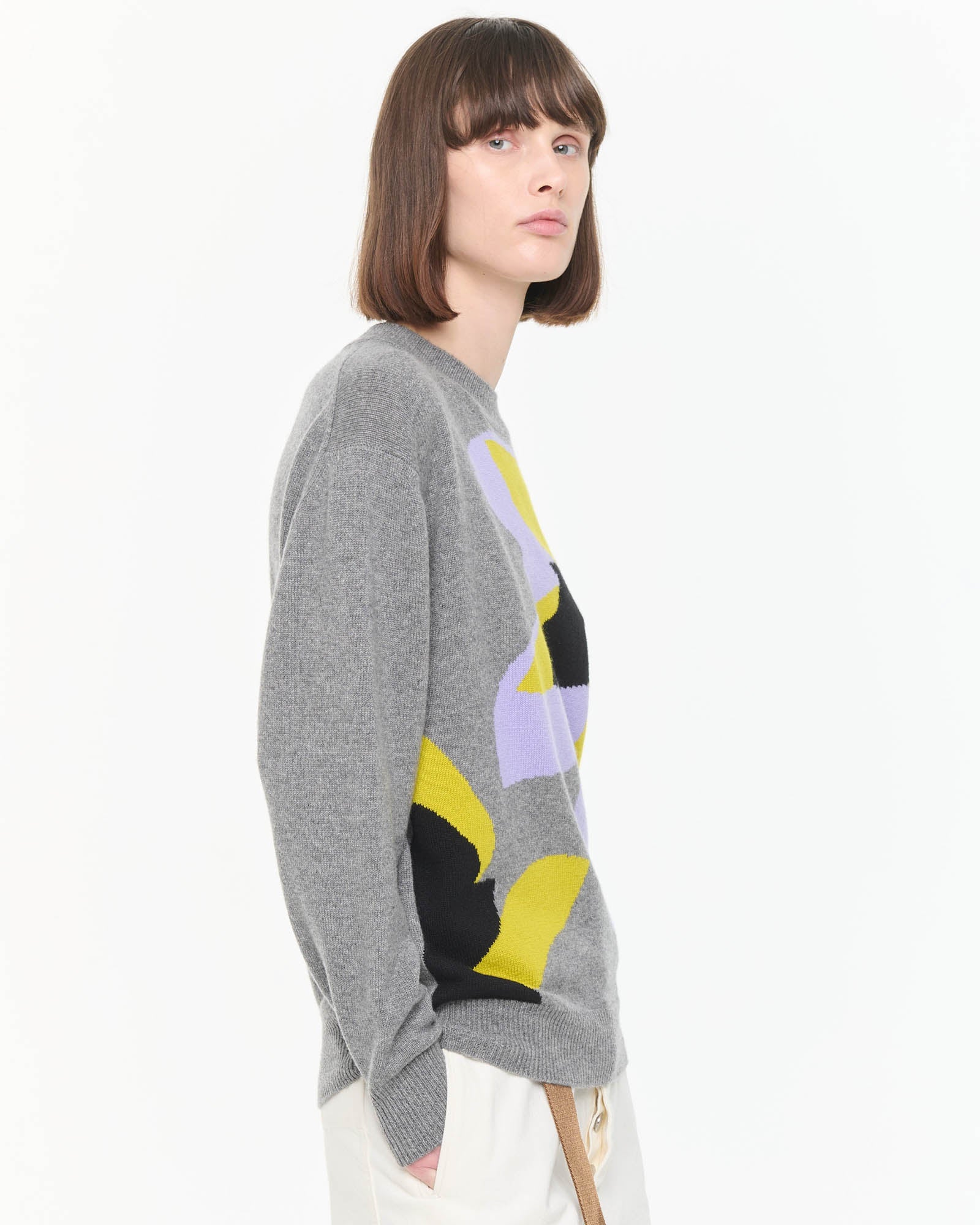 Flower Print Cashmere Sweater