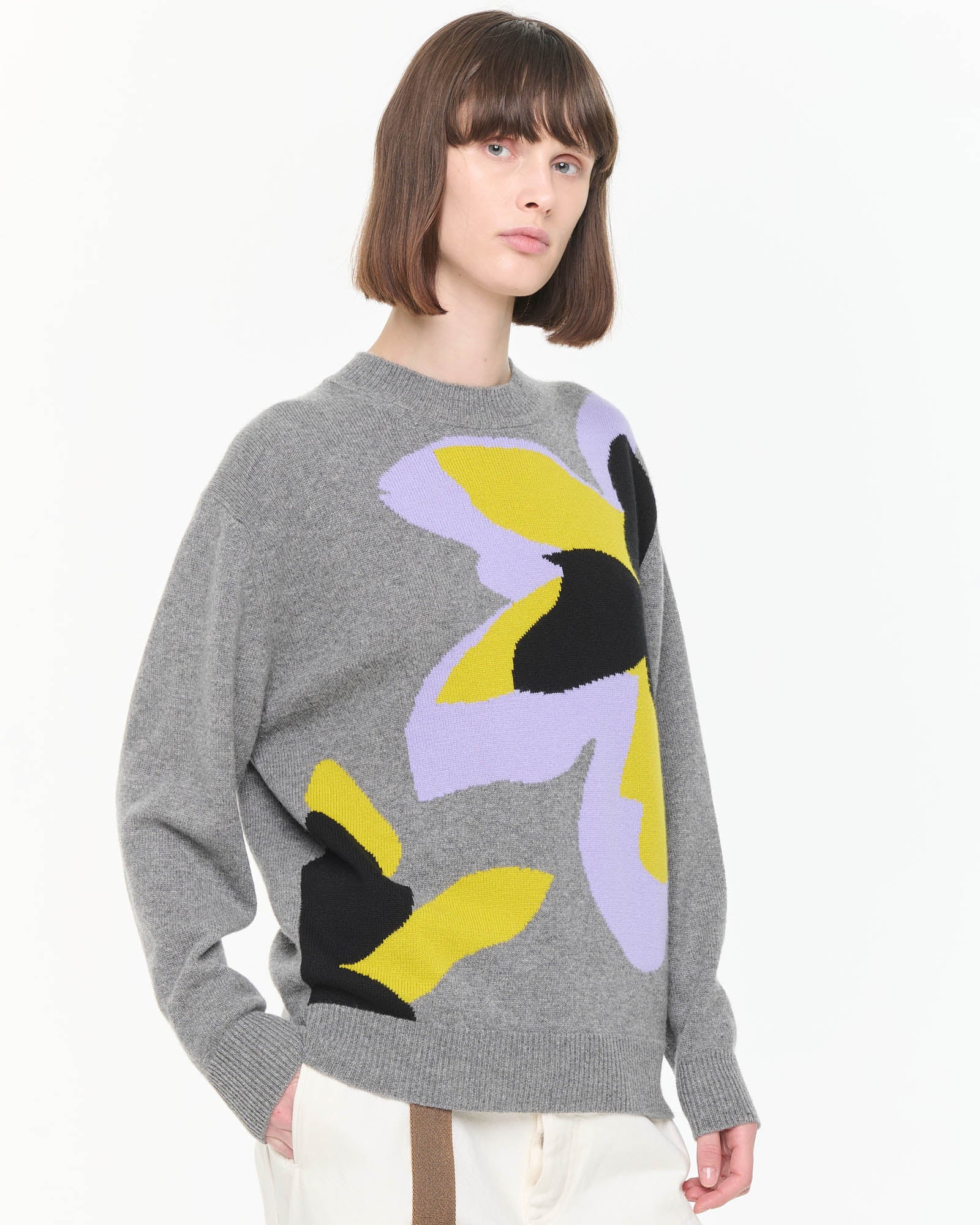 Flower Print Cashmere Sweater