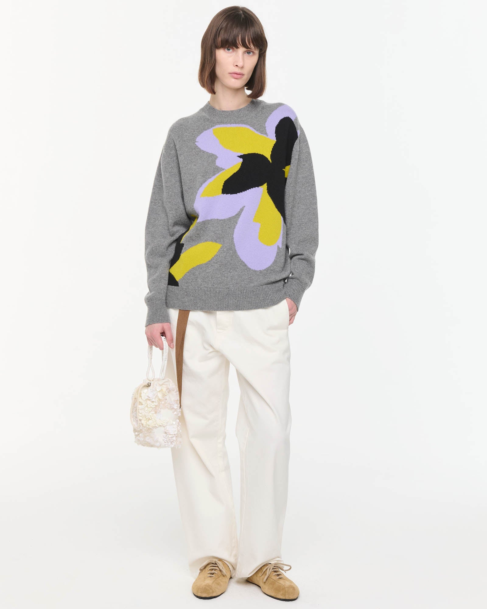 Flower Print Cashmere Sweater